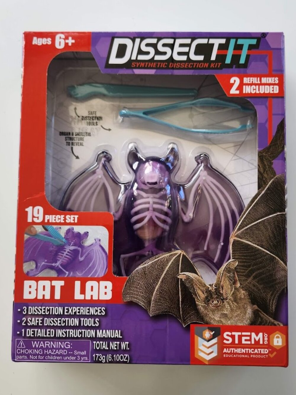NEW Dissect-it Synthetic Lab Dissection Toy STEM KIT CRAFT Project Bat Biology A